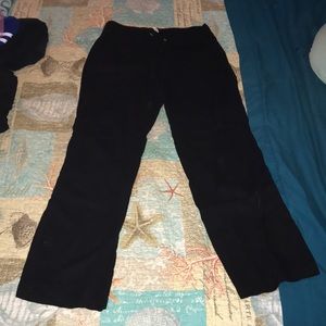 These are comfortable black, loose fitting pants.
